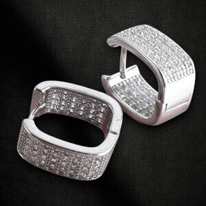 Square Hoop Earrings for Women Zirconia Earrings Dainty Jewelry for Women